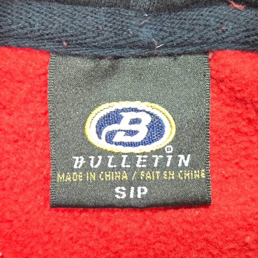Bulletin Hoodie Stampeders Horse Graphic Red Pullover Mens Size S Fleece Sport - Picture 5 of 7